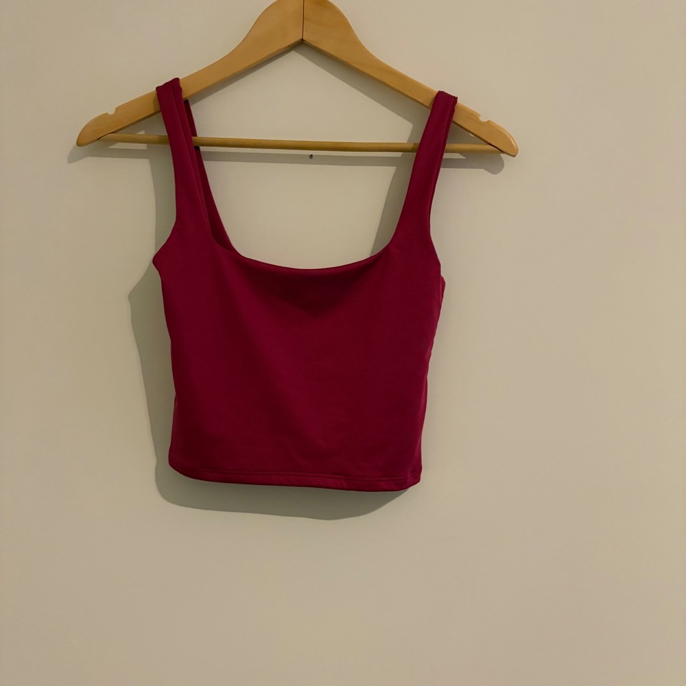 Live in the Moment Magenta Pink Square Neck Crop Top XS 157466
